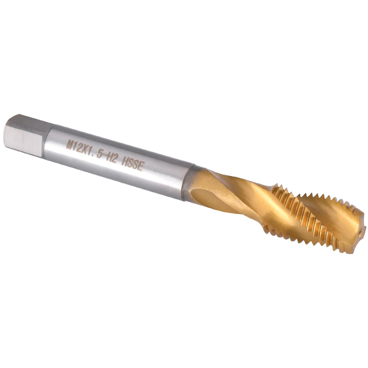 Burkit M12 X 1.5 Titanium Coated Spiral Flute Tap