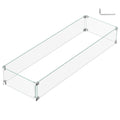 41.5 x 13.5 x 6 Inch Glass Wind Guard for Propane Gas Fire Pit Table, Rectangular Thick Tempered Glass Shield