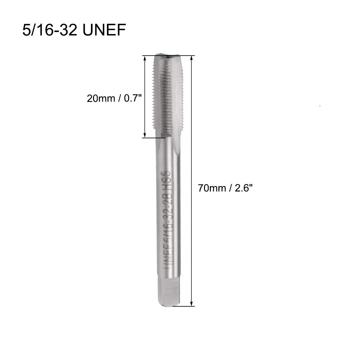 uxcell Machine Tap, 5/16-32 UNEF 2B High Speed Steel Screw Thread Threading Milling Tap Tapping Tool