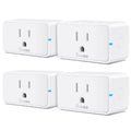 Smart Plug 15A, WiFi Bluetooth Outlets 4 Pack Work with Alexa and Google Assistant, WiFi Plugs with Multiple Timers