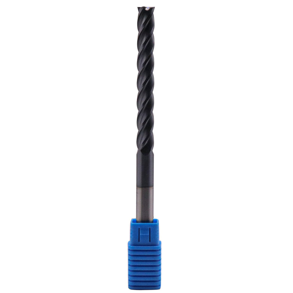 3/8" 4 Flute Solid Carbide Extra Long Square End Mill, 6" OAL, AlTiN Coated