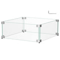 20.5" x 20.5" x 6" Glass Wind Guard for Fire Pit Table