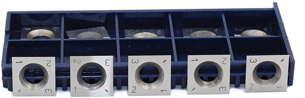 YUFUTOL 14mm Square Straight Carbide Cutter Insert(14mm length X14mm widthX2.0mm thickness),Pack of 10, Designed for Spiral/Helical Planer Cutter Head Wood Lathe Tool with 10pcs M6x10 Screws