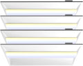 2x4 LED Troffer Light, 5 Wattages, 5CCT, 0-10V Dimmable, 4 Pack