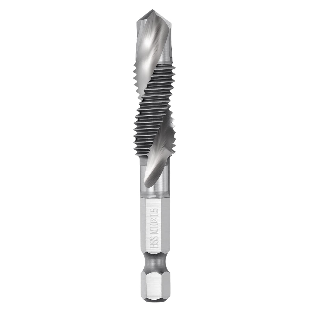 Workkyma M10x1.5 Combination Tap Drill Bit M2 High Speed Steel Polished