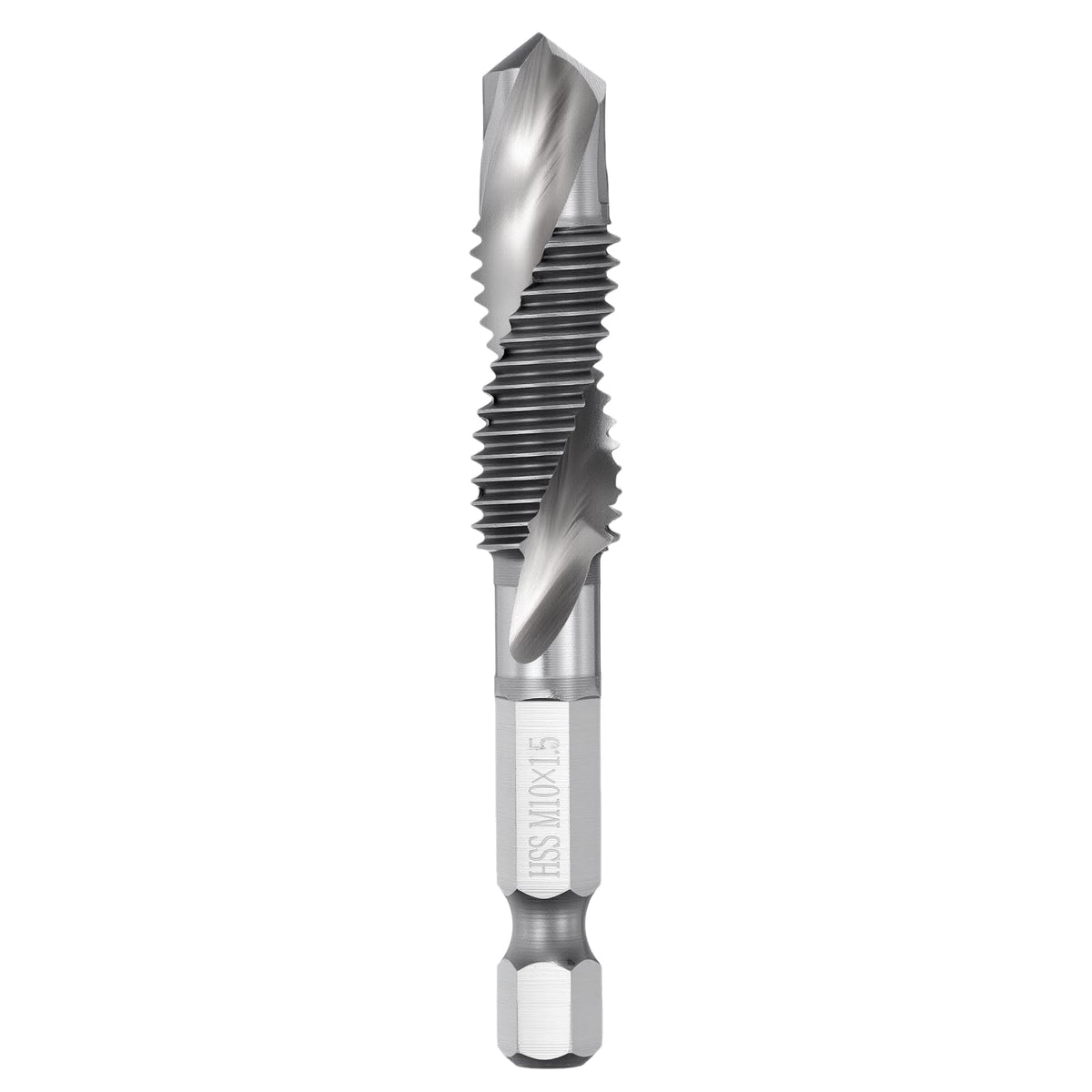 Workkyma M10x1.5 Combination Tap Drill Bit M2 High Speed Steel Polished