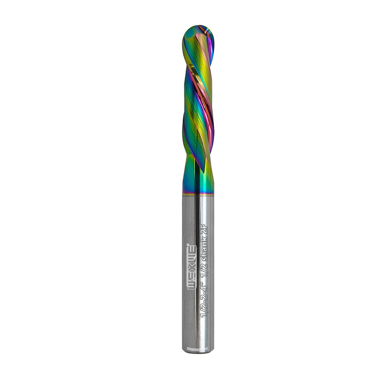 WEXWE Tools Extra Long Ball Nose Carbide End Mill, CNC Cutting Tools for Aluminum Cutting,Wood Cutting, More Wear Resistant, Suit for 3D Carving & Engraving. 2 Flute Router Bits (1/2-4" 1pcs