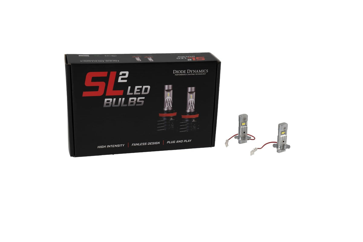 Diode Dynamics SL2 LED Fog Light Bulbs compatible with H3 bulb size (pair), Cool White (6000K)