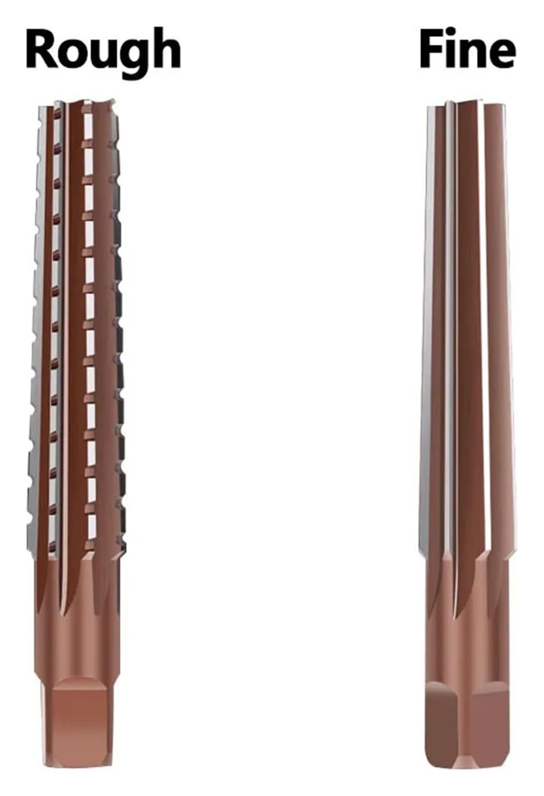BUYTUS Hand Reamers MT0 /MT1/MT2/MT3/MT4/MT5 Fine/Rough-Edge Morse Taper Reamer for Milling Finishing Cutter Tool(MT5(Fine Rough))