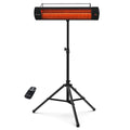 Infared Patio Heater for Outdoor with Tripod, Electric 1500W IP65 Waterproof with Remote, 3 Heating Levels & 24H
