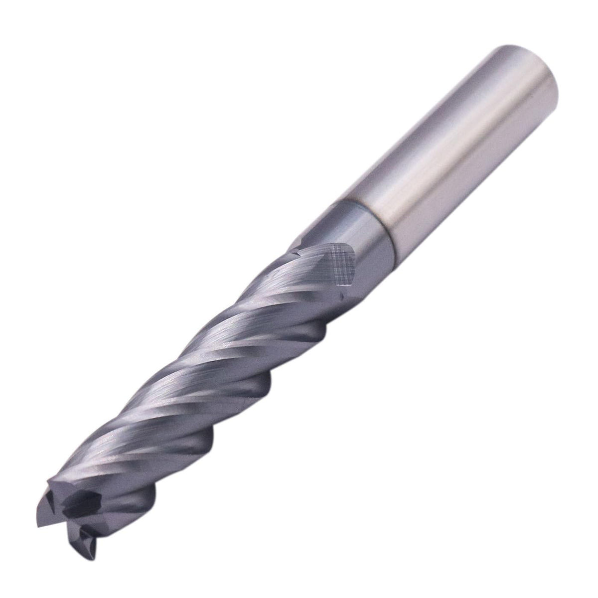 7/16" 4 Flute Solid Carbide Long Square End Mill, 4" OAL, AlTiN Coated