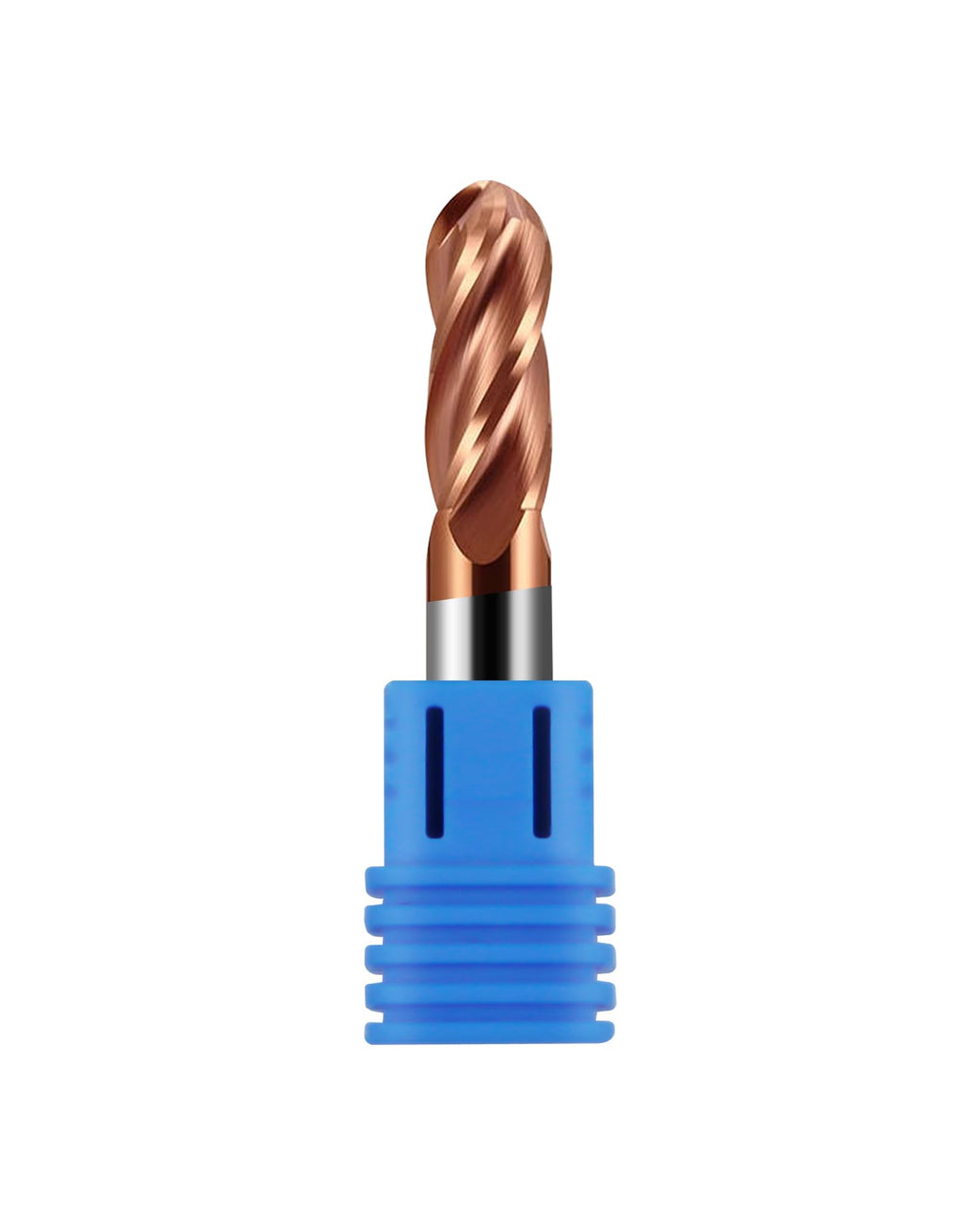 Zorqon 3/8" Carbide Ball Nose End Mills, TISIN Coated, 4 Flute