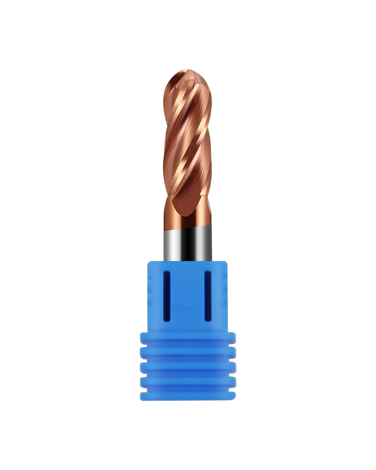Zorqon 3/8" Carbide Ball Nose End Mills, TISIN Coated, 4 Flute