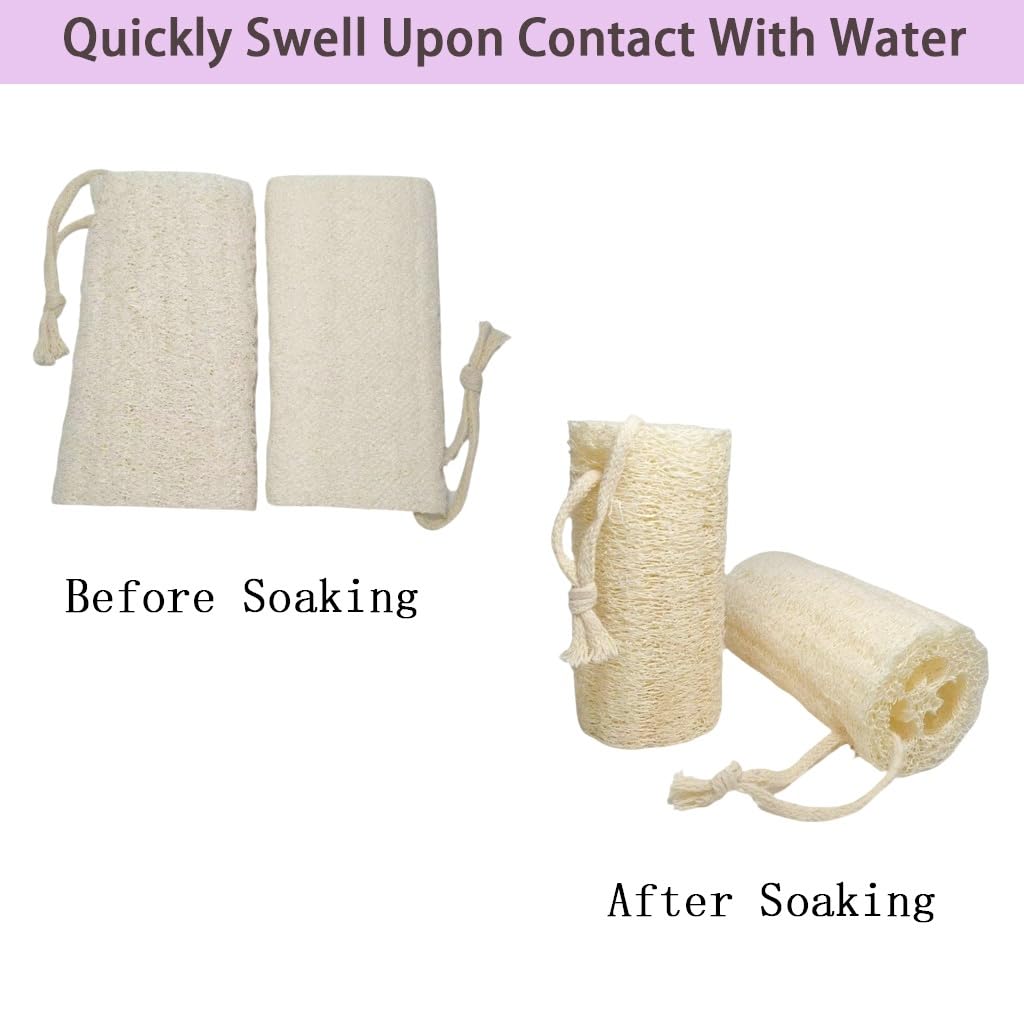 Natural Loofah Exfoliating Body Scrubber,3 Pack