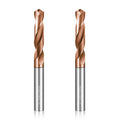 Solid Carbide 3/16" Drill Bits, Tungsten Carbide Drill Bit Set with TISIN Coated, Metal Drill Bit Set for Stainless Steel Hardened Steel Cast Iron Alloy Copper, 2 Pcs