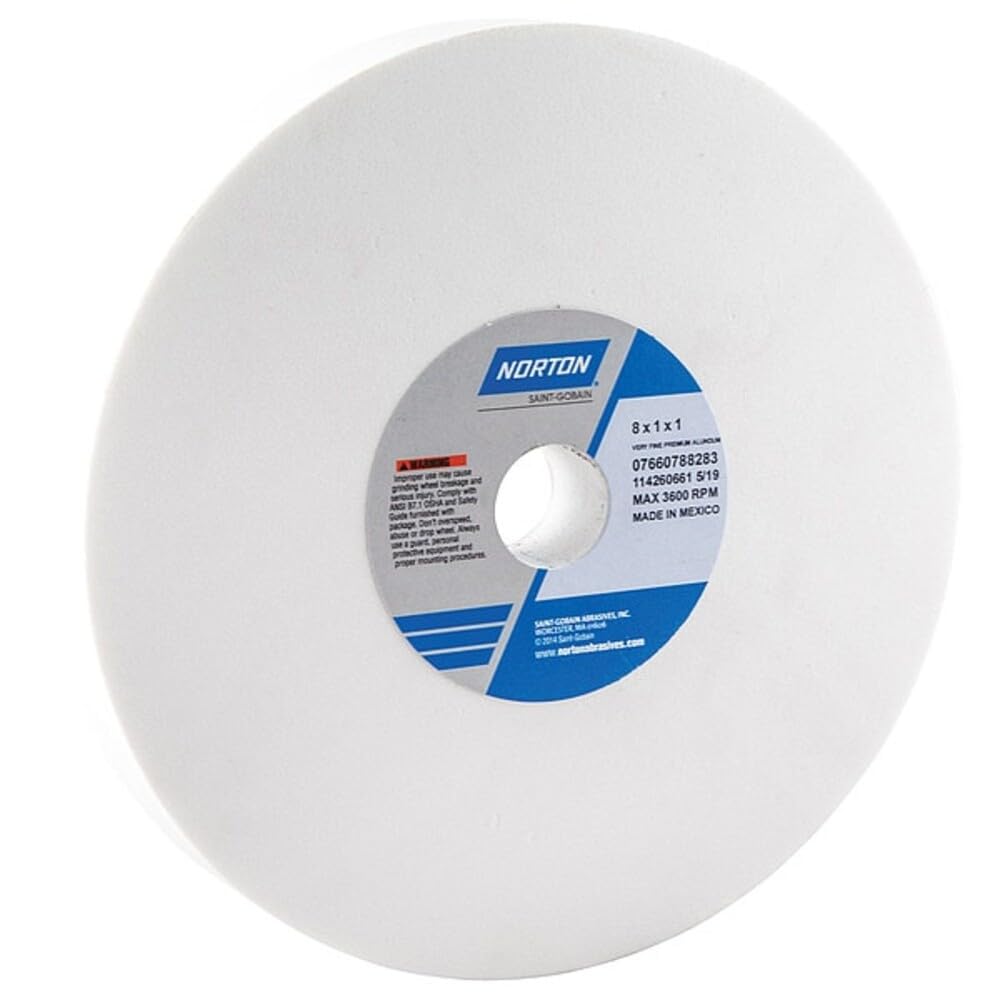 Norton Grinding Wheel, Premium Bench and Pedestal Aluminum Oxide Bench Grinder Wheel, Medium Grit 6 Inch Grinding Wheel, Pack of 1
