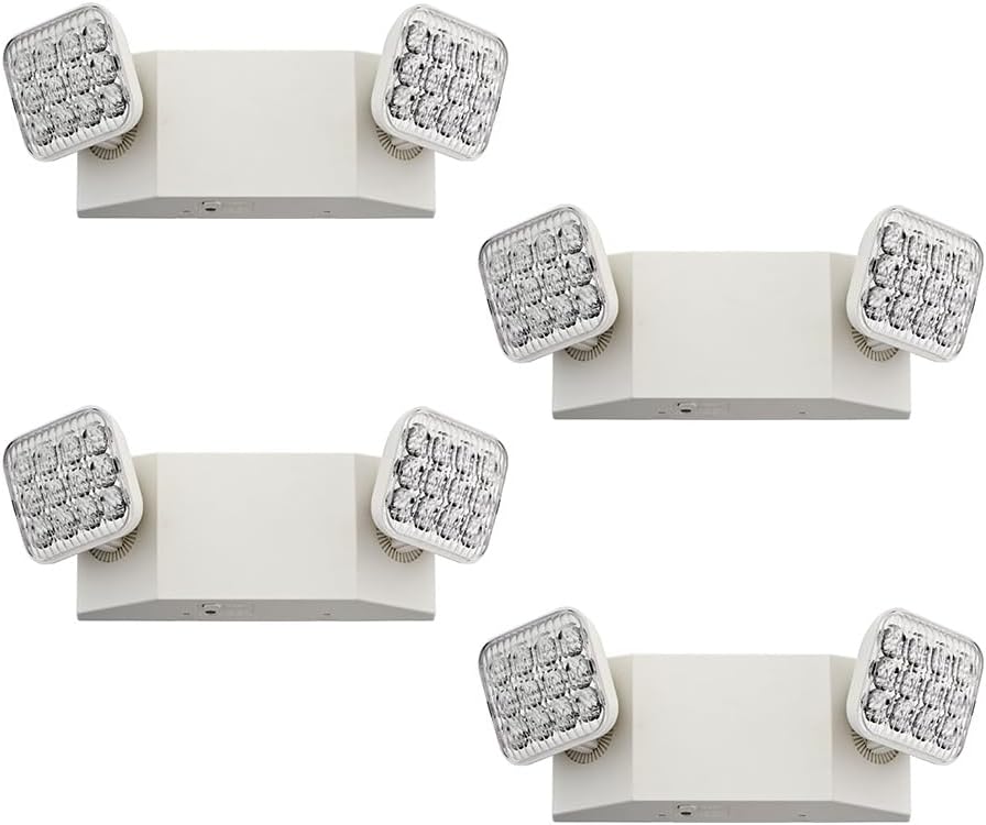 Lithonia Lighting Basics LED Emergency Light, Adjustable Heads 120/277V 4Pk