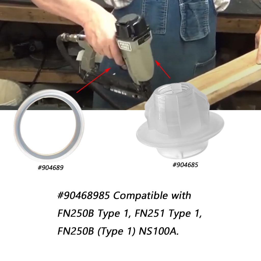 CAMGJORT 1 Pack Piston Stop 904685 & Seal 904689, Fits Porter Cable FN250B