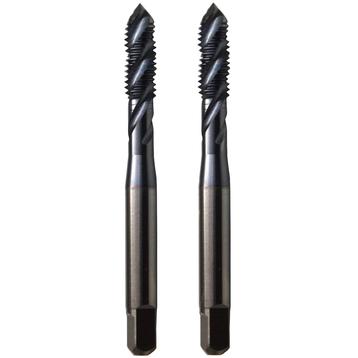 WKSTOOL 4-48 UNF P1 2Pcs/Set TiCN Coated High Speed Steel Precision Spiral Flute Taps Hole Threading Tapping Tools for Alloys Steels