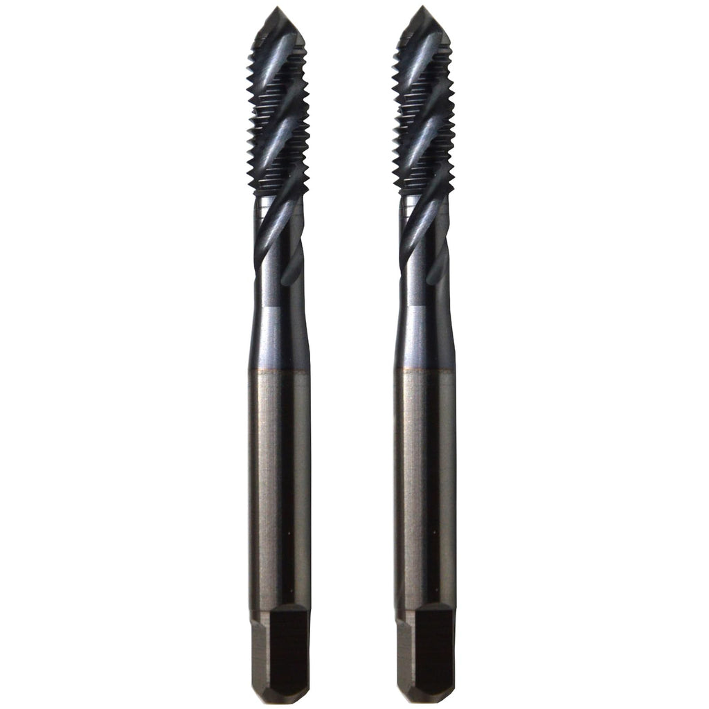 WKSTOOL 12-24 UNC P4 2Pcs/Set TiCN Coated High Speed Steel Precision Spiral Point Flute Taps Hole Threading Tapping Tools for Alloys Steels