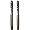 WKSTOOL 12-24 UNC P4 2Pcs/Set TiCN Coated High Speed Steel Precision Spiral Point Flute Taps Hole Threading Tapping Tools for Alloys Steels