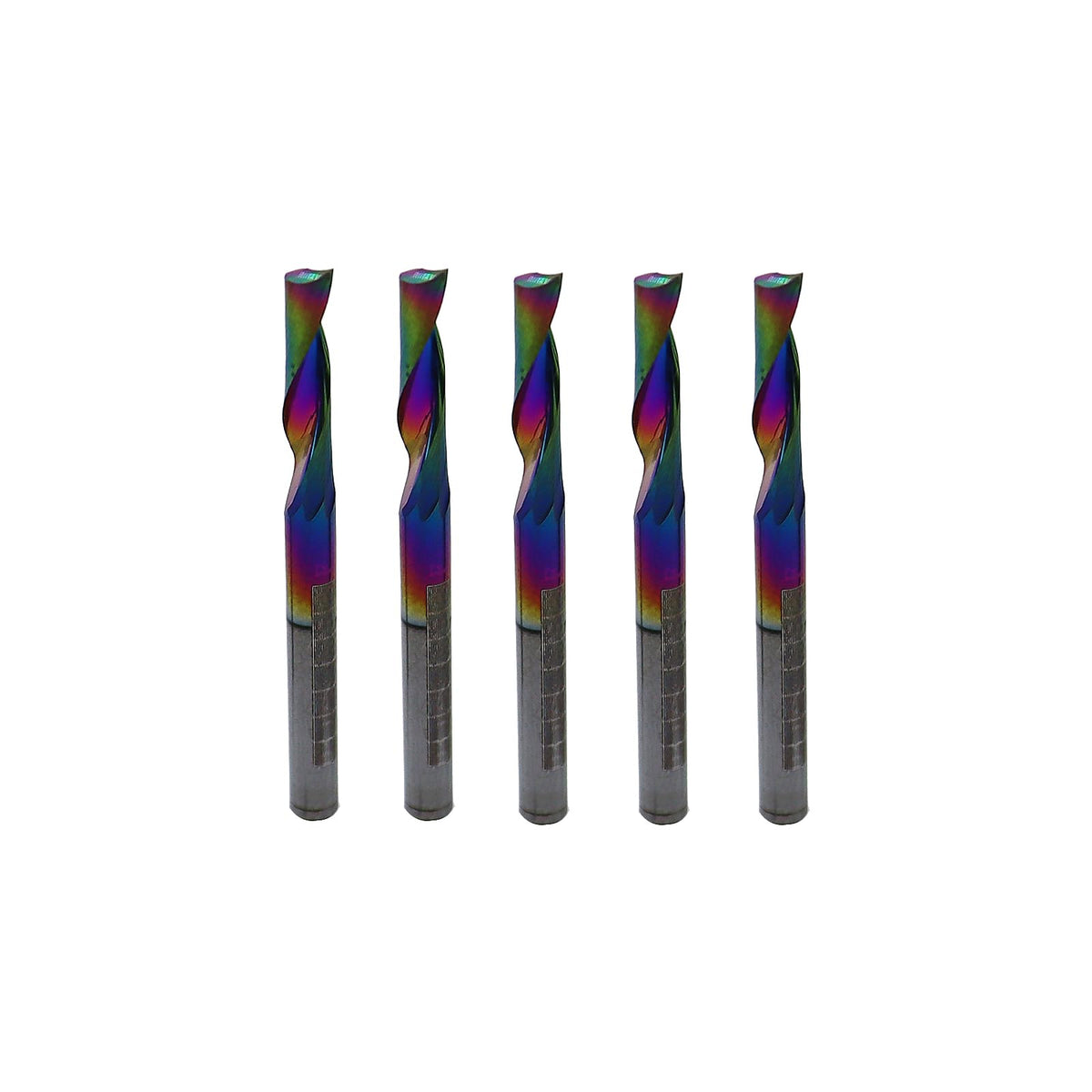 5Pcs 1/8in Solid Carbide 1Flute End Mill, DLC(Ta-C) Coated