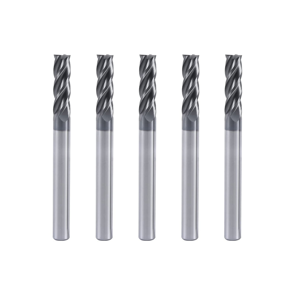 XYunEnZ 1/2" 4-Flute Square End Mill AlTiN Coated Carbide, 5Pcs