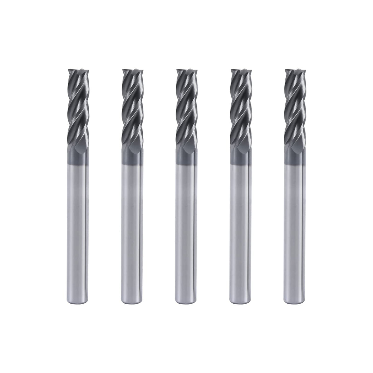 XYunEnZ 1/2" 4-Flute Square End Mill AlTiN Coated Carbide, 5Pcs