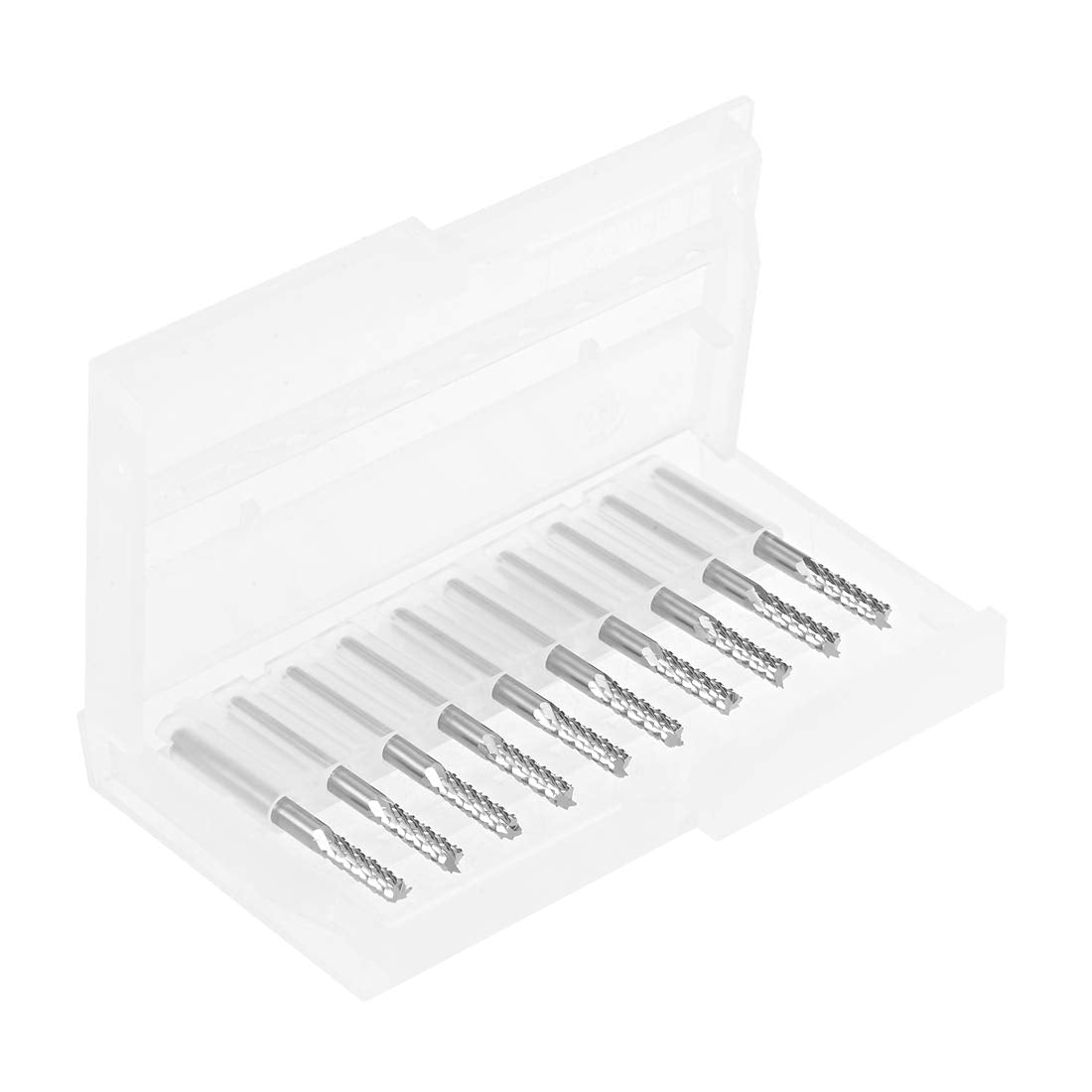 uxcell 10Pcs 3mm Carbide End Mill Engraving Milling Cutter CNC Router Bits for PCB Machine, 1/8" Shank