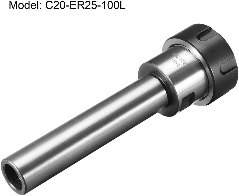 uxcell C20 ER25 100L Router Collet Chuck Extension Rod Straight CNC Milling Tool Holder