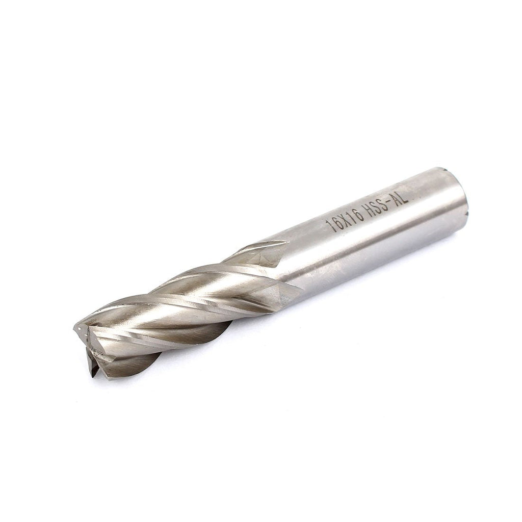 uxcell 16mmx16mmx40mmx95mm Machining Cutting Tool Helical Groove 4 Flute Straight Shank Milling Cutter End Mill