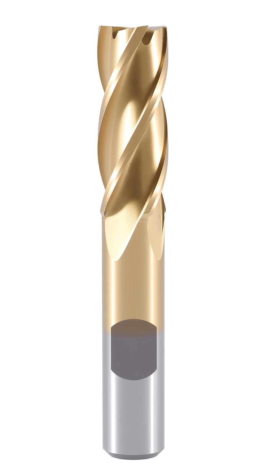 Accusize HSS TiN End Mill Set, 9/16 in Dia, 1/2 in Shank