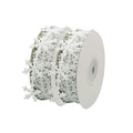 2 Rolls Felts Snowflake Trim Ribbon Christmas Applique Decals for Xmas Decorative Craft White