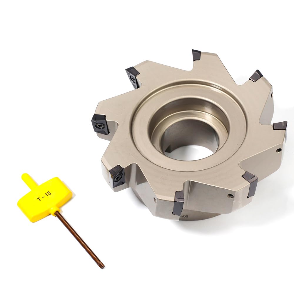 OSCARBIDE Indexable Milling Cutter,5" Cutter Dia,1-1/2"Bore Dia,8 Flutes