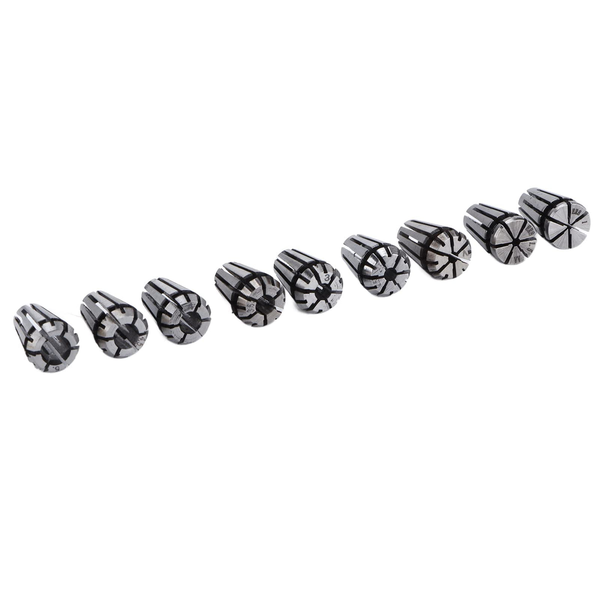 Phefop ER8 Collet Set 9pcs, High Speed Steel Collet Chuck for CNC Milling