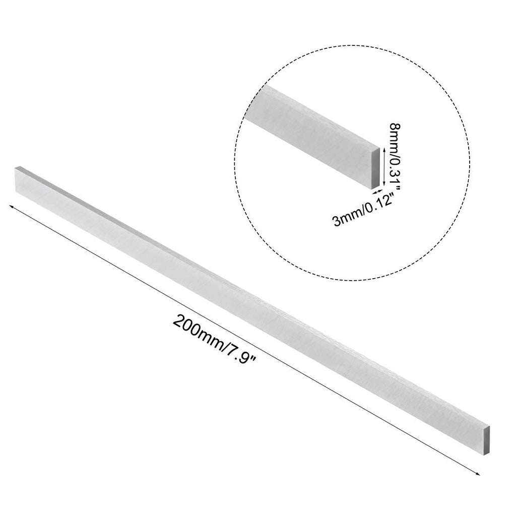uxcell HSS Lathe Tool Bit 3mm x 8mm x 200mm, Square Lathe Turning Tool Blanks, High Speed Steel Rectangular Fly Cutter Mill Blank, 5pcs