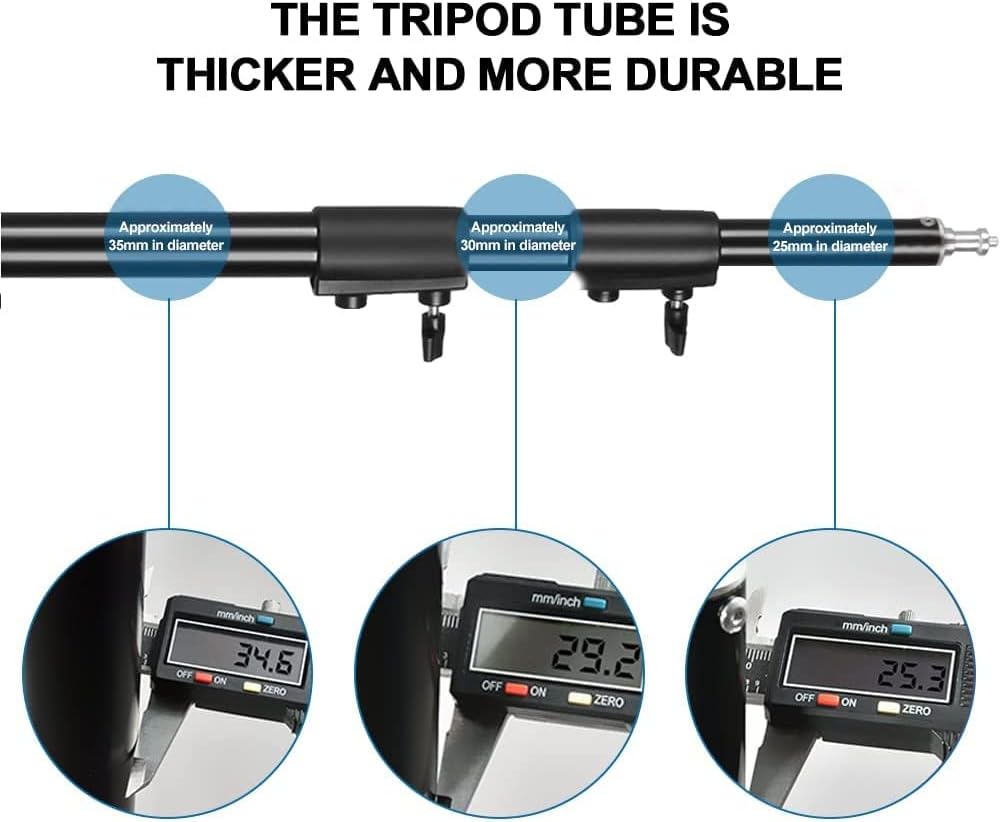 Heavy Duty Light Stand 9.5ft, Aluminum Alloy Lights Stand Spring Cushioned Adjustable Photo Video Lighting Stand