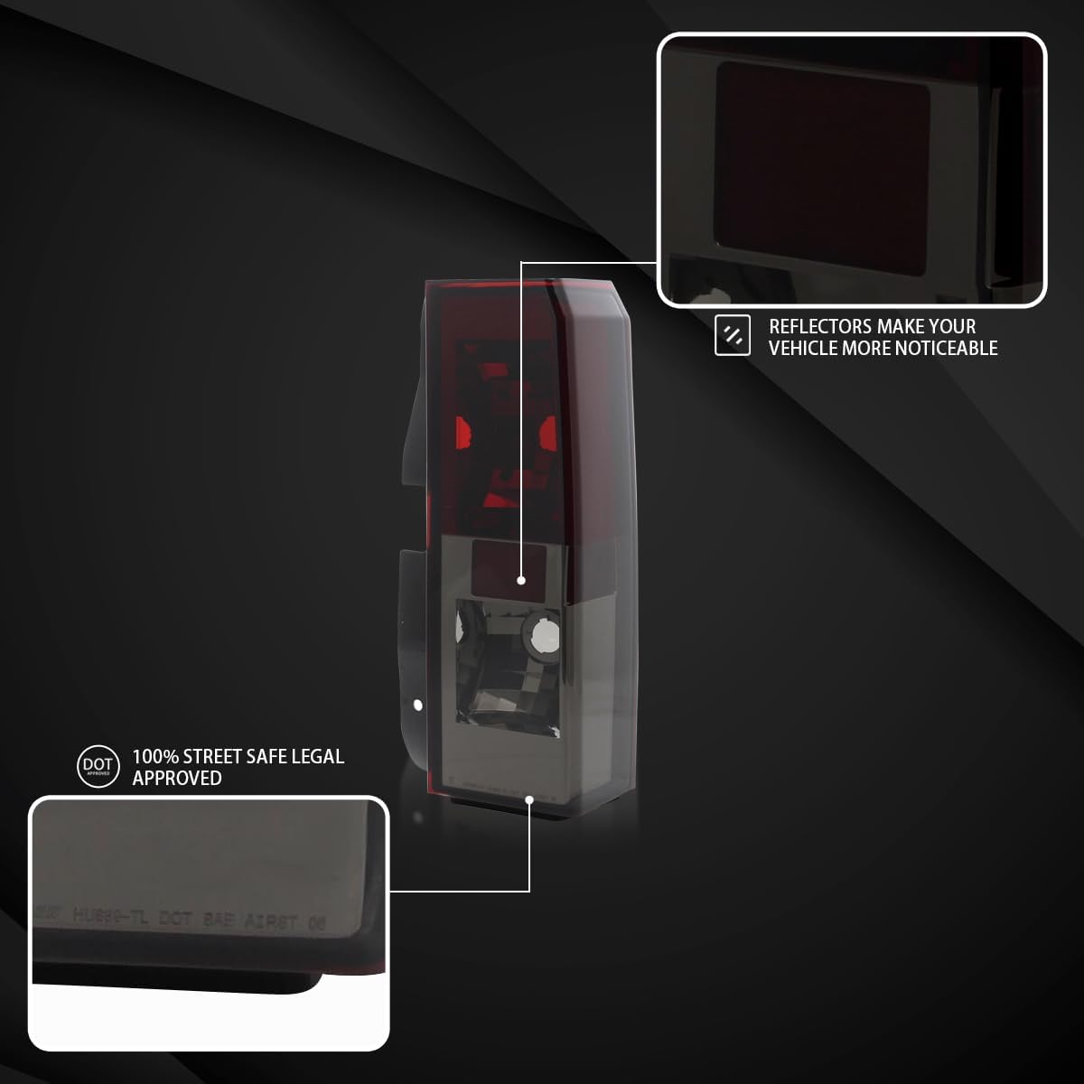 Autozensation Tail Lights For 2005-2010 Hummer H3 Red