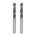 WEXWE Tools Extra Long Ball Nose Carbide End Mill, TiAlCN Coating CNC Cutting Tools for Stainless and Hardened Steel, Medium Alloy Steel, 2 Flute,5/16" Shank Lengthen Size (EXL（ .312） 5/16-3", 2pcs)