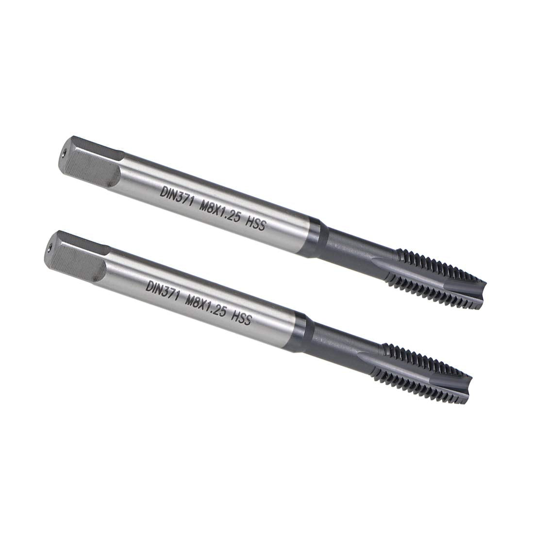 uxcell M8x1.25 Spiral Point Thread Tap H2 Tolerance High Speed Steel 2pcs