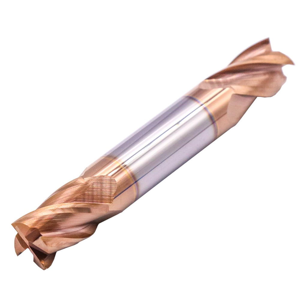 5 Pack 3/8" 4 Flute Double End Solid Carbide Square End Mills, TiSiN Coated