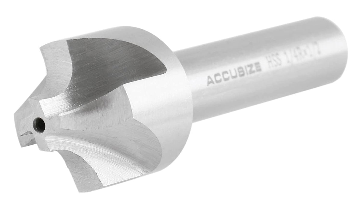 Accusize 1/4" x 1/2"(R x Shank) Corner Rounding End Mill, 1011-1412
