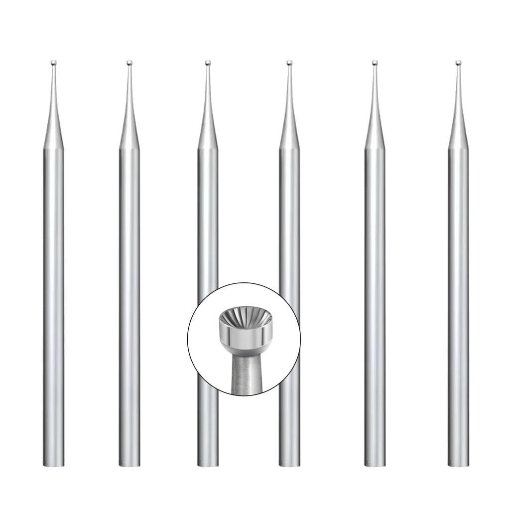 Luo ke 6 Pcs 1mm Round Cup Burr Wire End Rounder - 3/32'' Shank