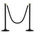 34 Inch Plastic Stanchions Post, Black Velvet Ropes, 2 PCS