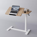 Adjustable Overbed Bedside Table with Wheels Pneumatic Mobile Standing Laptop Desk Rolling Computer Cart Movable