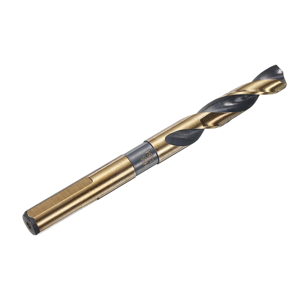 HARFINGTON Twist Drill Bit 33/64" Dia High-Speed Steel 4341 Metric Drill Bits 1/2" Shank 5.9" Overall Length with Black & Gold Oxide Coating for Drilling Hard Metals, Stainless Steel, Alloy