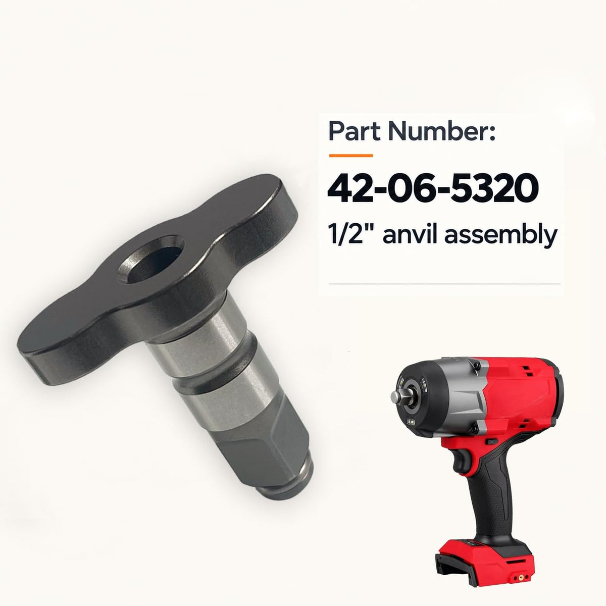 42-06-5320 1/2" Anvil Assembly Fit for 2967-20 Friction Ring Type Durable New Replacement Part