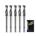 SPEED TIGER Micrograin Carbide Square End Mill - 2 Flute - ISE3/8 2T (5 Pieces, 3/8") - for Milling Alloy Steels, Hardened Steel, Metal & More – Mill Bits Sets for DIYers & Professionals