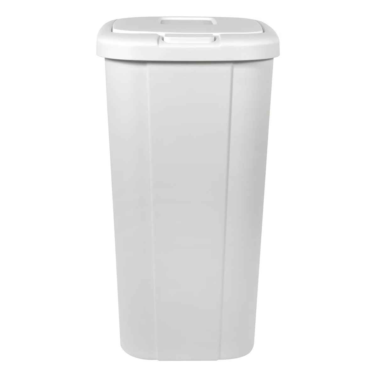13.3 Gallon Kitchen Trash Can, Touch Top Push Lid, Slim Plastic Bin, White