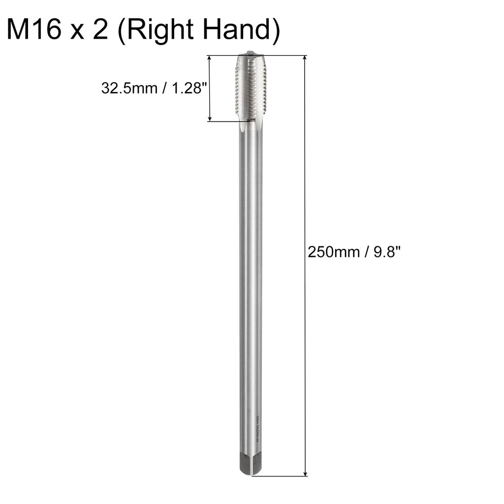 uxcell Metric Thread Tap M16 x 2 H2 250mm Extra Long Straight Flute